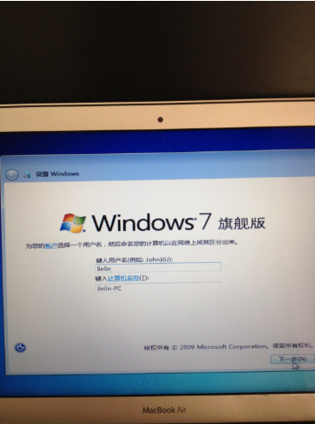 macbook air装win7